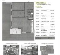 Floor plan of a 3-room apartment for sale with a terrace and exterior area.