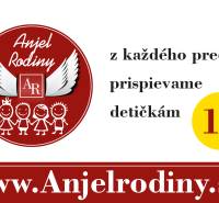 Advertisement banner for www.Anjelrodiny.sk, with a 1% contribution for children from every sale.