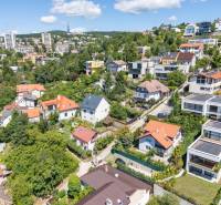 Aerial view of family houses in Bratislava - Nové Mesto on Chrasťová Street.