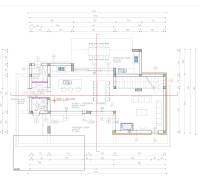 Floor plan of the ground floor of the villa with room layout and dimensions.