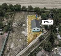 Aerial view of a family house in Kozárovce with a garden, plot area 779 m².