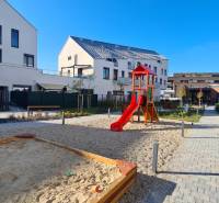 Playground with a sandbox and slide in Bratislava - Jarovce on Perlová Street.