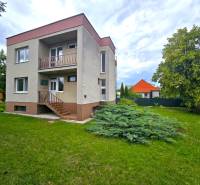 A two-story family house in Nové Mesto nad Váhom with a lawn and a tree.