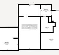 The floor plan shows the layout of a 2-bedroom apartment with two bedrooms and a bathroom.