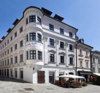 Buildings and restaurants on Michalská Street in Bratislava - Old Town.