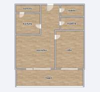 The floor plan of a 2-room apartment shows a pantry, kitchen, living room, bedroom, toilet, bathroom, and loggia.