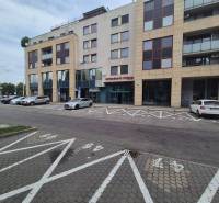 Commercial premises on Vajnorská Street in Bratislava - Nové Mesto with parked cars.