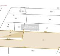 Cadastral map in Ruskov with plots designated for housing.
