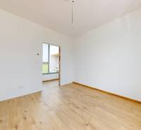 Empty room with wooden floor and a view, Family house.