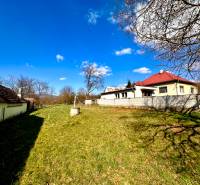 Construction of houses in Moravské Lieskové, spacious yard with lawn, blue sky.