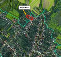 Orthophotomap with marked plot for house construction in Moravské Lieskové.
