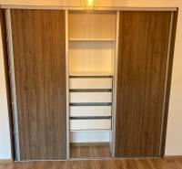 In the 3-room apartment, there is a built-in wardrobe with sliding doors and drawers.