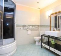 Bathroom with a shower and a sink in a 2-room apartment.