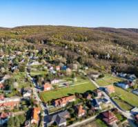 On Štúrova Street, there are residential plots near the forest and houses.