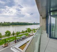 A balcony with a view of the river and park in Bratislava - Old Town.