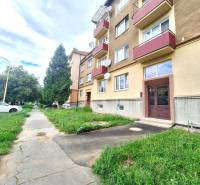 An apartment building with red balconies on Pavlovičovo Square in Prešov offers a 2-room apartment.