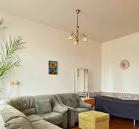 Living room in a family house with a sofa, plants, and a coffee table.