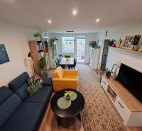 Living room in a 4-room apartment with colorful furniture, plants, and decorations.