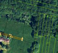 Map of plots in Veľká Lehota with the boundaries of recreational land parcels.