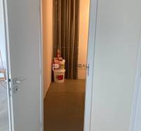 Open door leading to storage space in commercial premises.