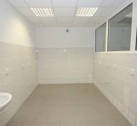 A bathroom with a sink and tiles in commercial premises.