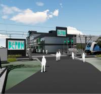 Computer visualization of commercial land on Panónska Road, Bratislava - Petržalka, with railway.