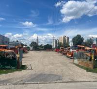 Commercial plots with trucks on Panónska Road in Bratislava - Petržalka.