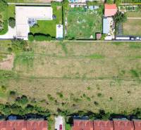 Aerial view of development plots in Miloslavov on Slnečná Street, suitable for construction.