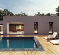 A family house in Trenčianske Jastrabie with a pool, terrace, and garden seating.