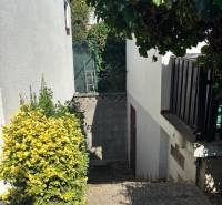 Sidewalk with stairs and greenery, Bratislava - Vrakuňa, Brezová Street, Residential plots.