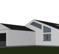 Visualization of a family house in Valča with a spacious terrace and garage.