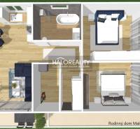 Interior visualization of a family house in Malé Kršteňany with room arrangement.