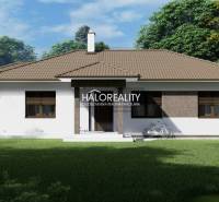 A family house with a brown roof and white facade in the residential plots in Udiča.