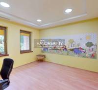 Children's room with a mural in a family house, light yellow wall color.