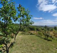 A garden by the cottage on Strhárska Street in Modrý Kameň with a view of the landscape.