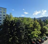 Parking lot and greenery near Moskovská Street in Banská Bystrica, next to a 3-room apartment.