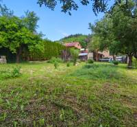 A garden with a lawn and trees at a family house on Partizánska Street in Malý Krtíš.