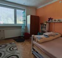Children's room in a family house with a bed, shelves, and a large window.
