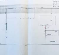 Floor plan of offices with marked dimensions and rooms on the second floor of the building.