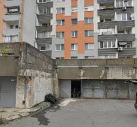 Garages on Dudvážska Street in Bratislava - Podunajské Biskupice, in front of the apartment building.