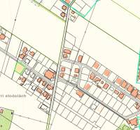 Map of residential plots near Školská Street in Sokolovce, showing the river flow.
