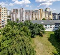 A view of a housing estate with park greenery in Bratislava - Karlova Ves, Pribišova.