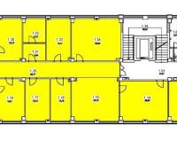 Floor plan of offices with layout arrangement on Drieňová Street in Bratislava - Ružinov.