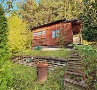 A wooden cabin surrounded by nature in the gardens of Budatín, Žilina.