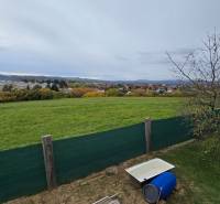 View of the green fields from the Gardens on A. Hlinka Street in Zvolen.