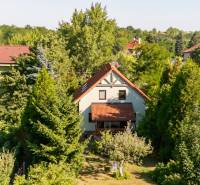 A family house in Pezinok on Senecká Street, surrounded by trees and a garden.