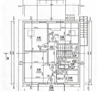Floor plan of the second floor attic of a family house with room labels and dimensions.