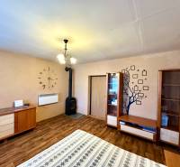 Family house with a fireplace, wooden furniture, and flooring with a wooden decor.