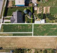 Aerial view of building plots for sale in the village of Práznovce.