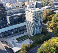 High-rise buildings and greenery on Krasovského Street in Bratislava - Petržalka.